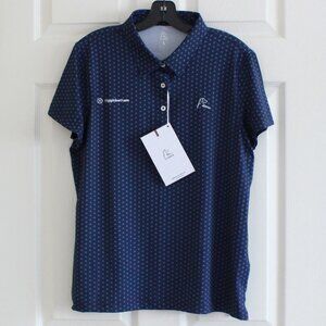 Rhoback Women's Performance Polo Short Sleeve Navy Logo Higginbotham